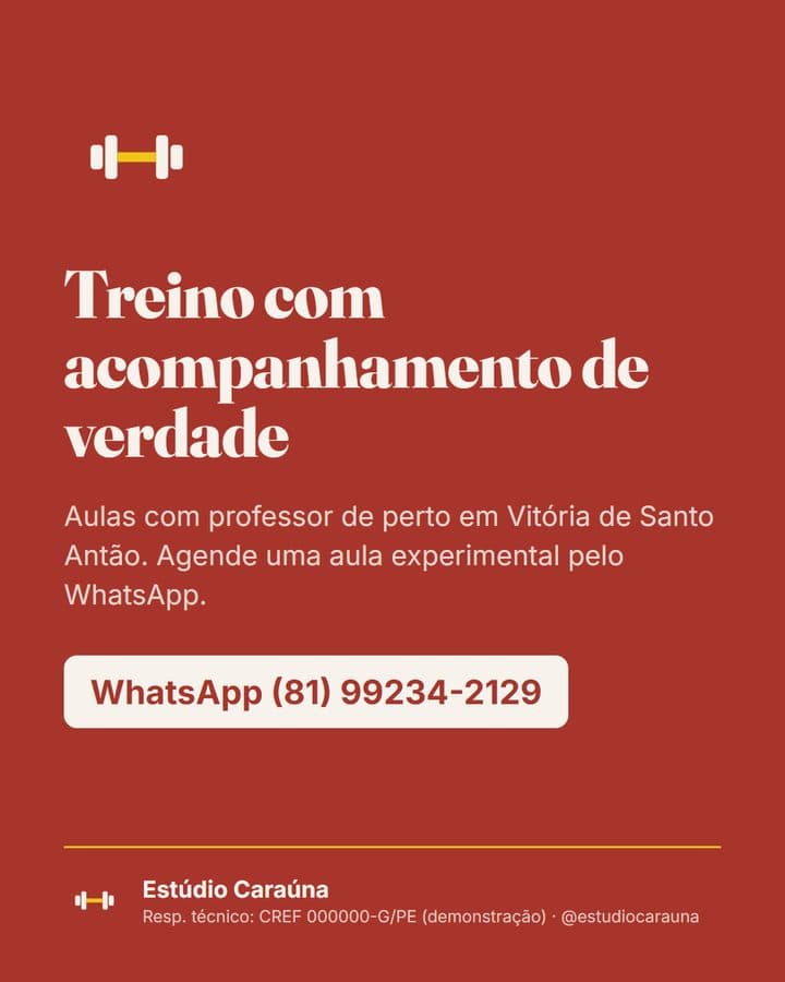 Post: treino com acompanhamento de verdade