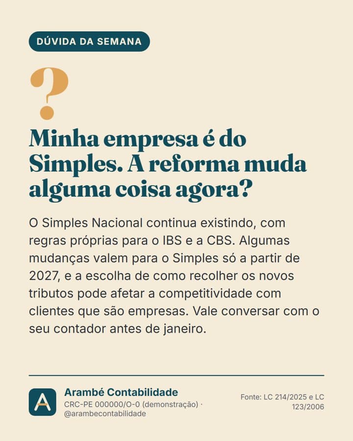 Post: minha empresa é do Simples, a reforma muda alguma coisa?