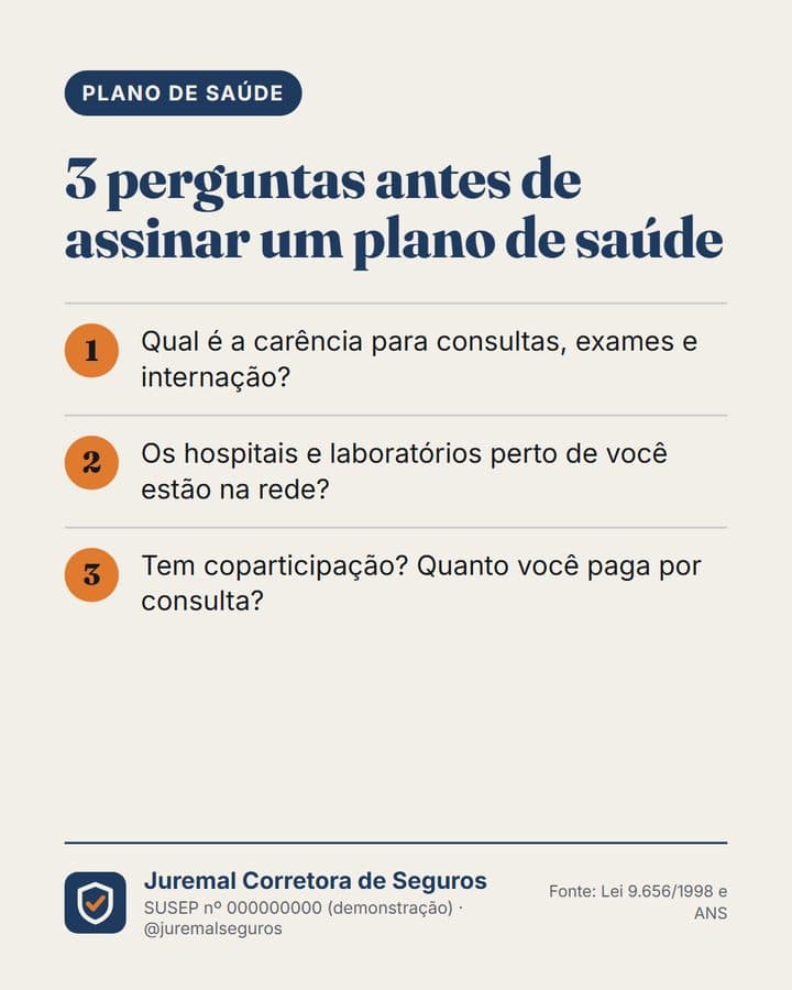 Post: 3 perguntas antes de assinar um plano de saúde