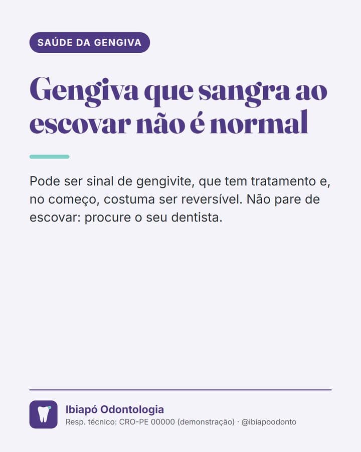 Post: gengiva que sangra ao escovar não é normal