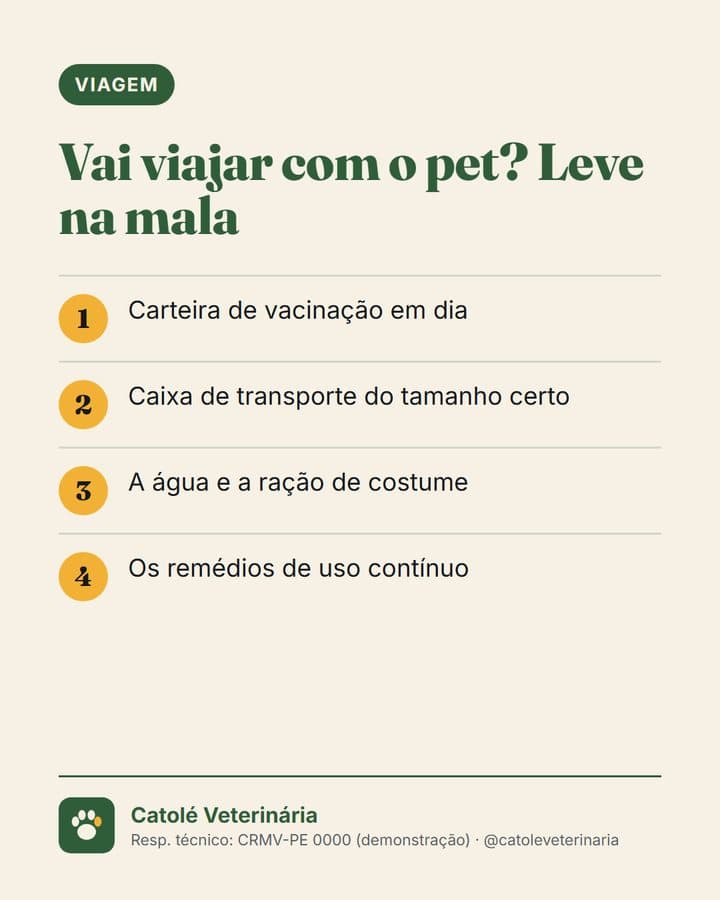 Post: vai viajar com o pet? Leve na mala